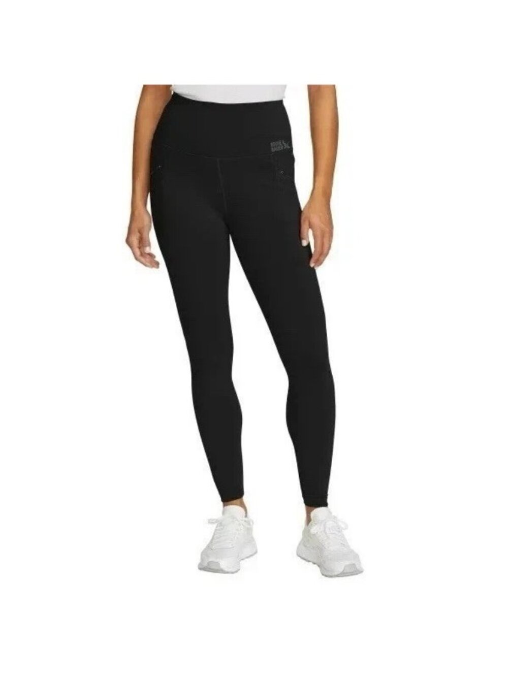 NWT Eddie Bauer Women's M Trail Tight Leggings Black High-Rise Zip Pockets P0822